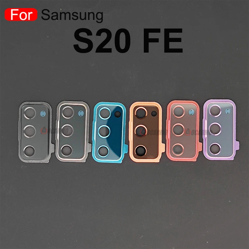 For Samsung Galaxy S20 FE S20fe Back Camera Lens Glass With Frame And Adhesive Sticker Replacement Parts