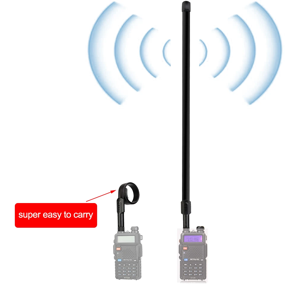 Retevis HA05 SMA-F Taktische Antenne High Gain 2.15/3,2 dBi UHF VHF Dual Band für Kenwood Baofeng UV5R UV82 888S Retevis für TYT