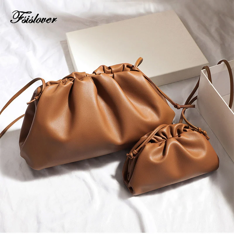 FSISLOVER Soft PU Leather Women\'s Crossbody Bag Dumpling Fashion Clutch Four Color Shoulder Bags for Female 2019