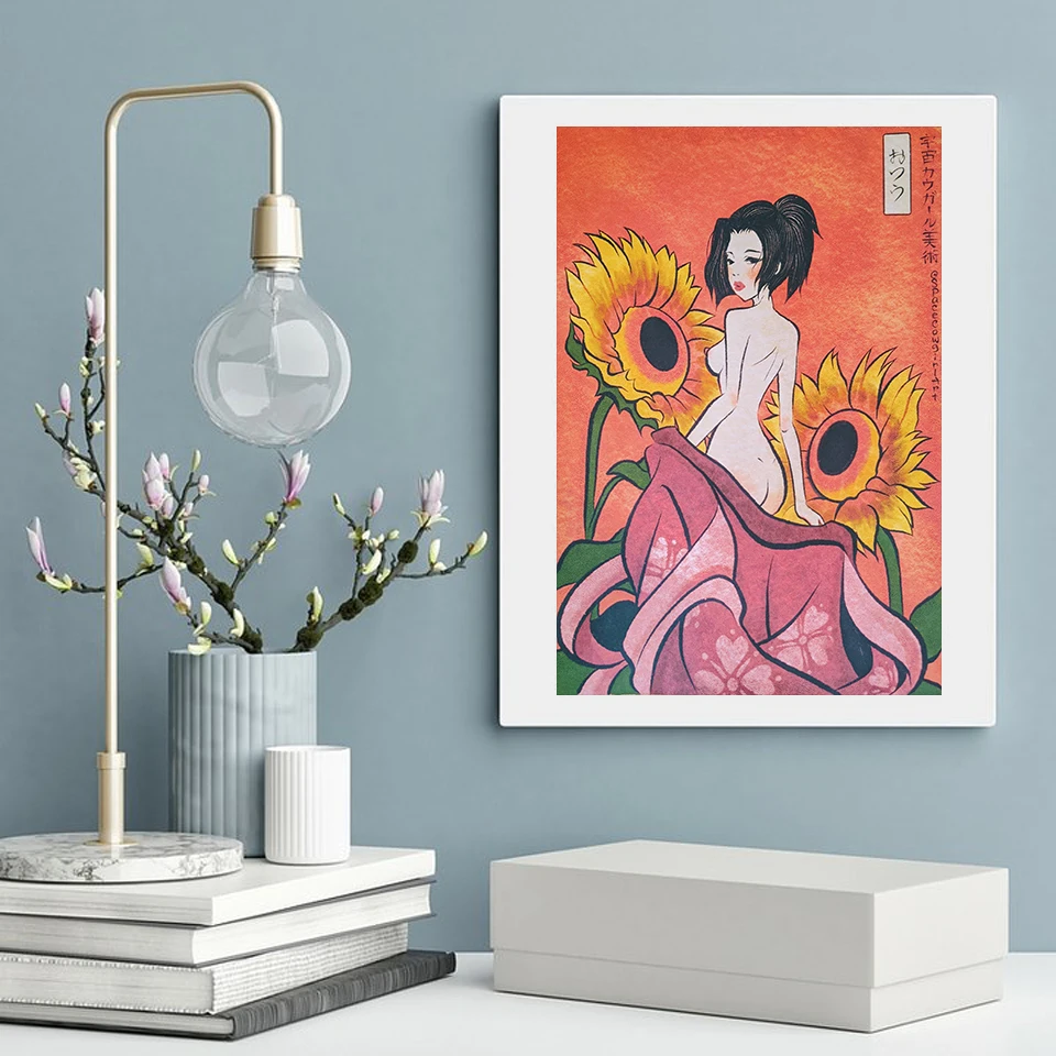 Samurai Champloo Backwards Beauty Fuu Ukiyo-e Posters and Prints Japanese Geisha Canvas Paintings Nordic Modern Home Decoration