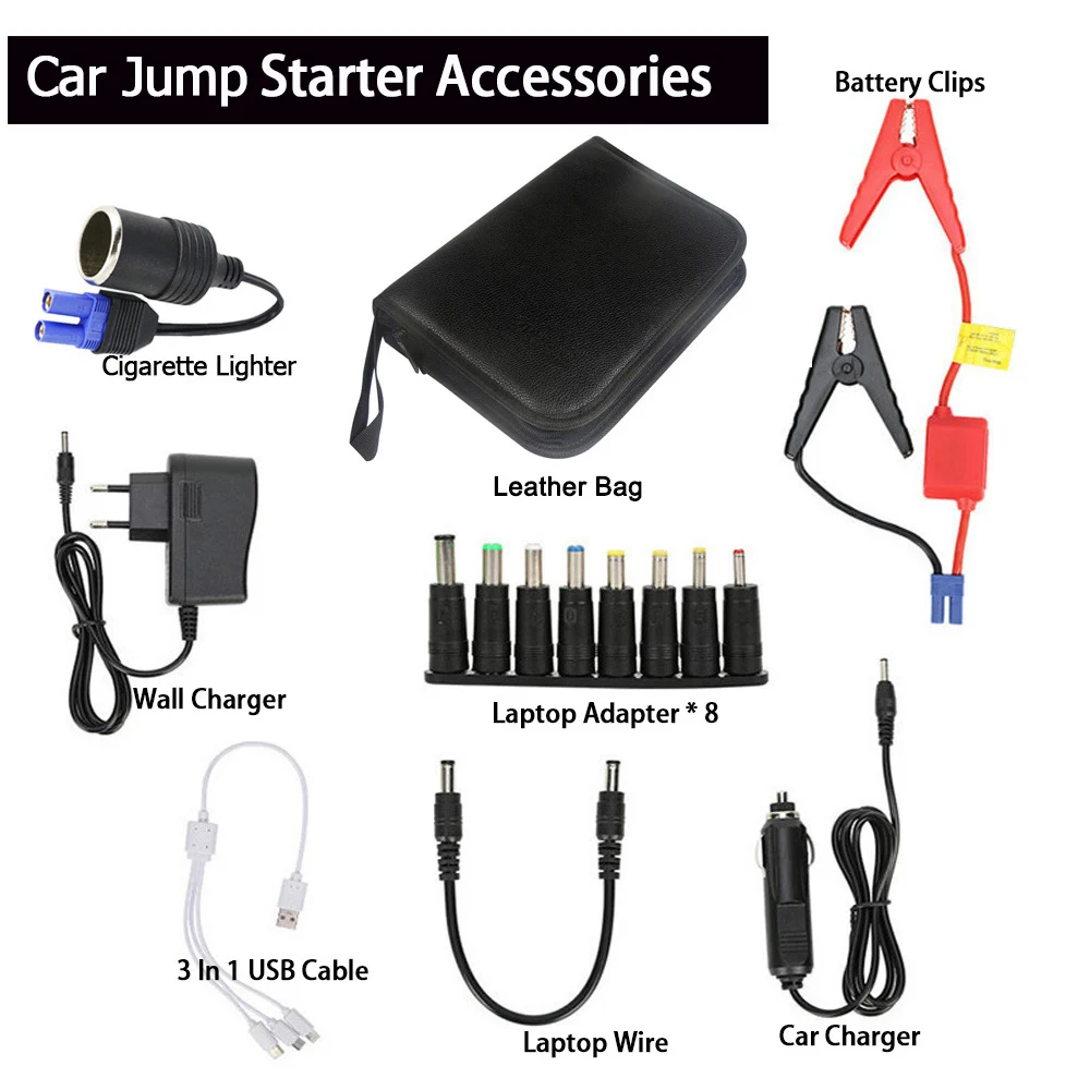 GKFLY Car Jump Starter Accessories EC5 Cigarette Lighter Wall Charger USB Cable Laptop Adapter Wire Battery Clips Car Charger