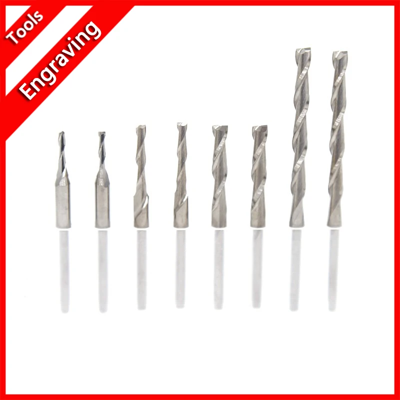 3.175/4/6mm Carbide endmill two double flute spiral end mill CNC router bits