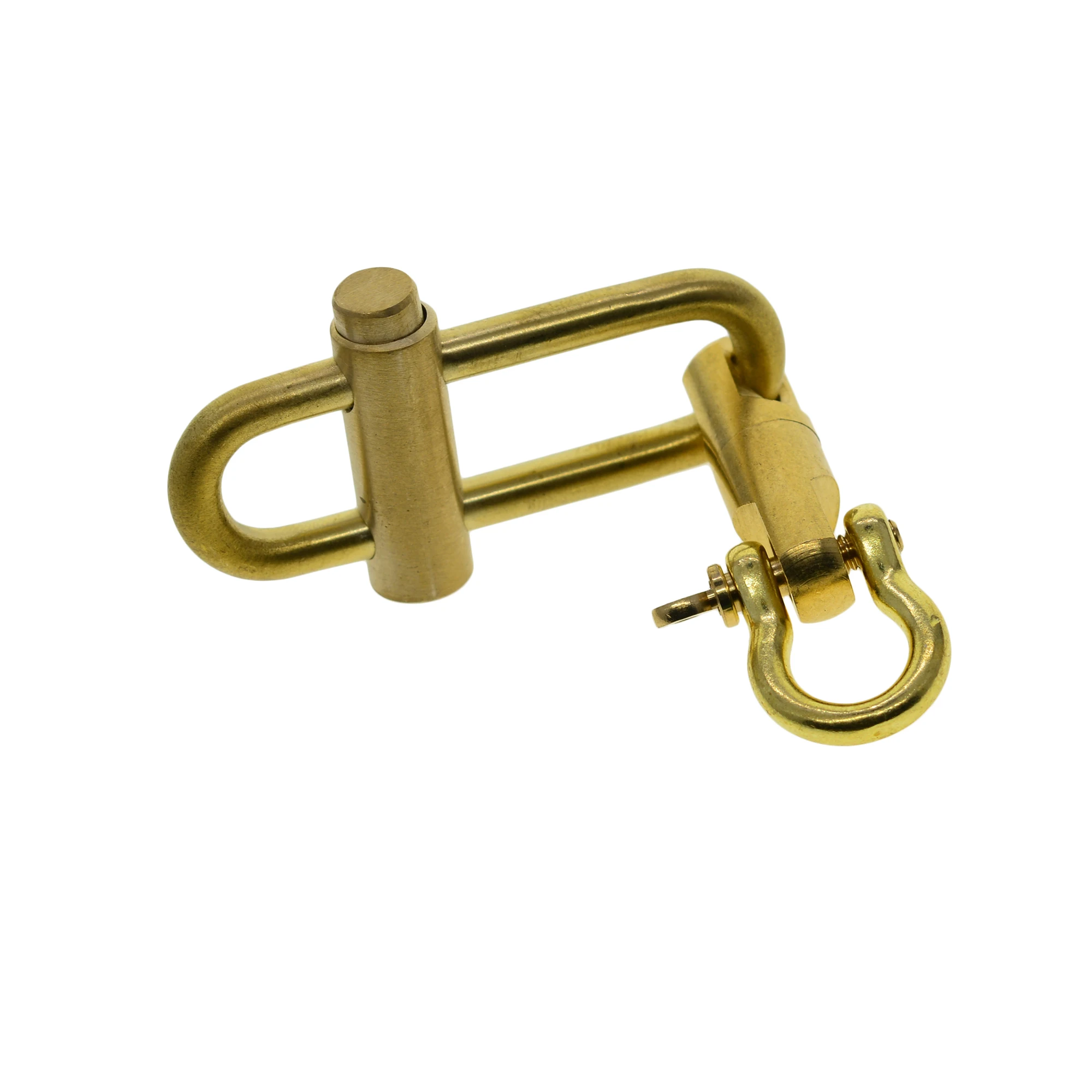 Super fine Heavy duty Solid brass Oval round snap slide lock Carabiner screw shackle swivel connector FOB EDC car key holder