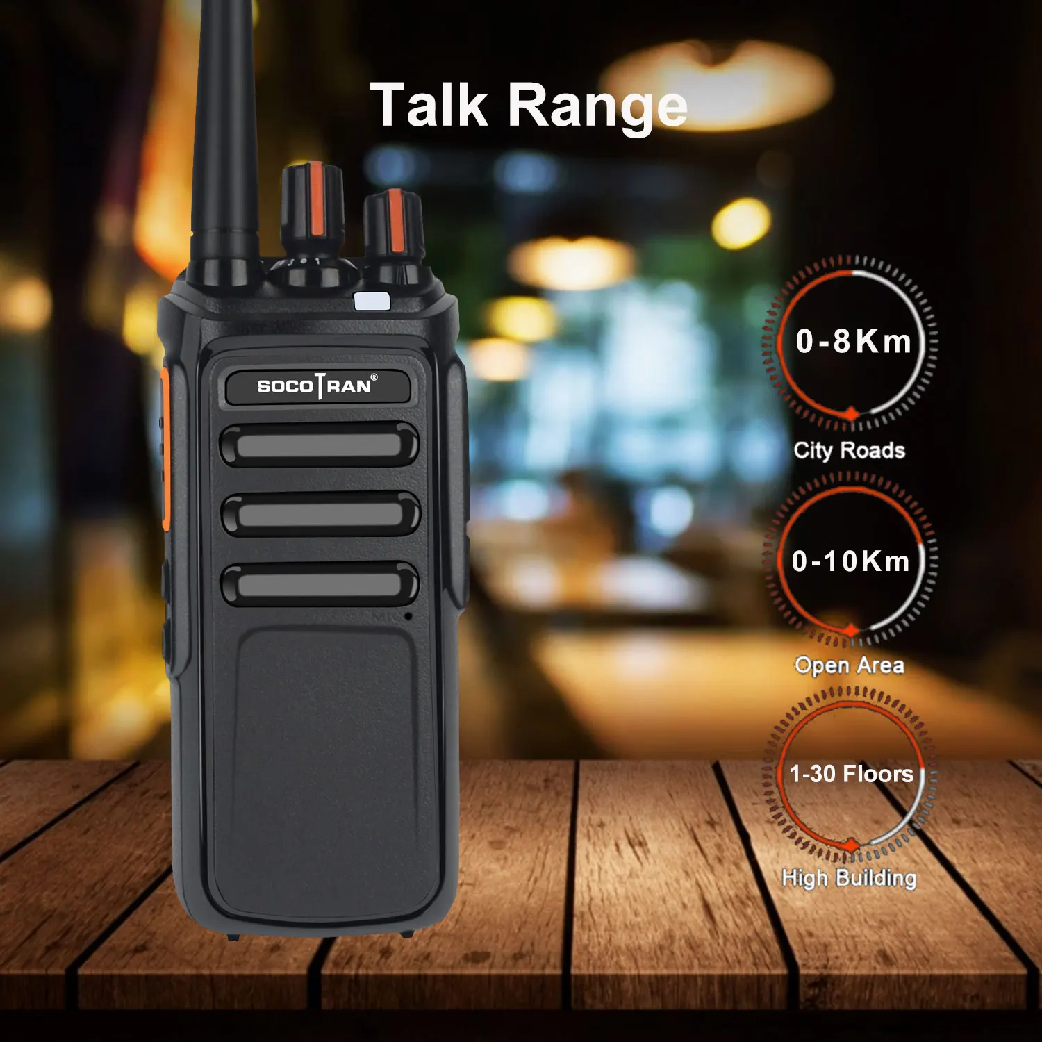 

Socotran 10W WalkieTalkie UHF 400-470MHz 16CH Long Range Two Way Radio Handheld Transceiver Ham Radio VOX Scan function