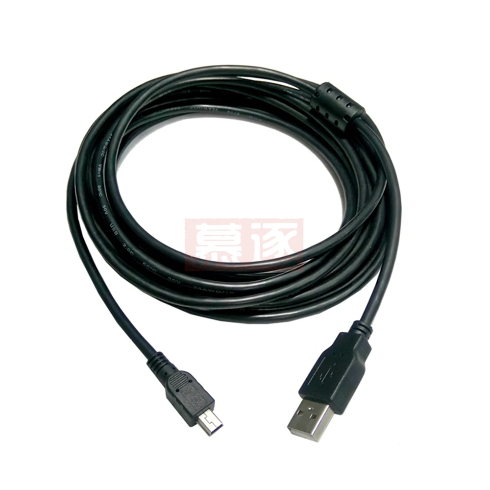 Adaptor Kabel Pengisi Daya Data USB 2.0 A Jantan Ke Mini 5 Pin B Kabel Data Panjang Hitam Terbaik 0.1M-5M Kabel Ekstensi Usb