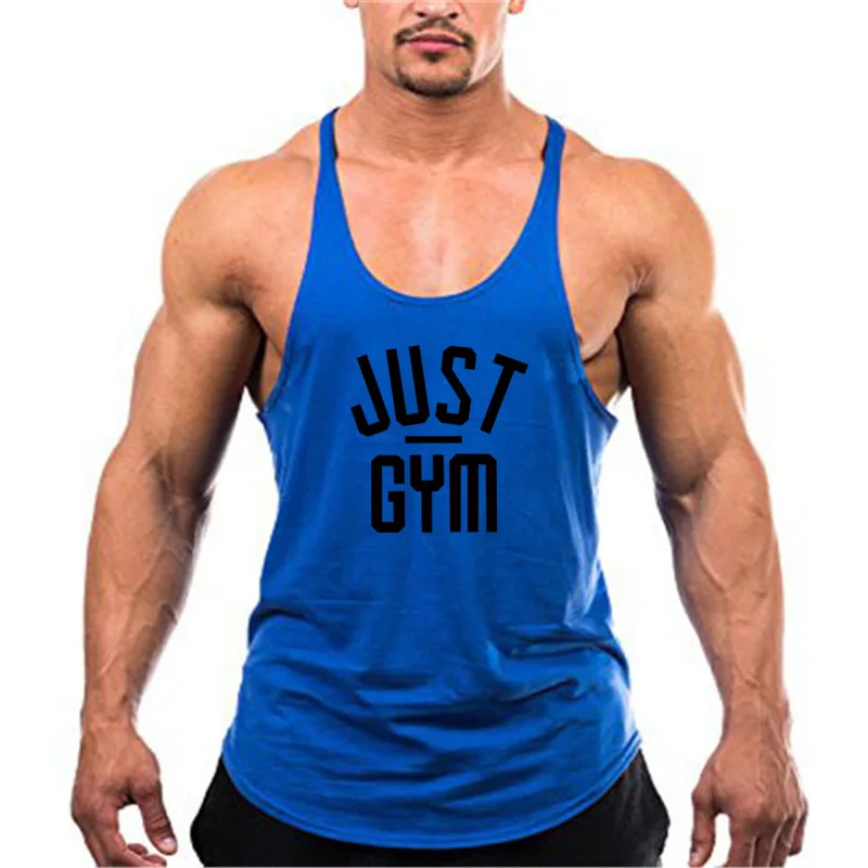 Fitness Mens Gym Stringer Tank Top Bodybuilding Clothing Cotton Y back Sleeveless Shirt Sporting Singlets Muscle Vest