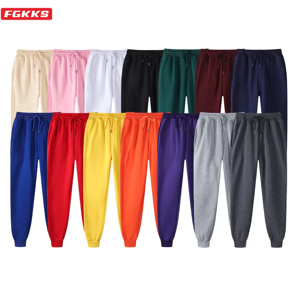 FGKKS Fashion Brand Solid Color Sweatpants Men 2022 Simple Fitness Wild Men's Trousers Casual Harajuku Pants Male