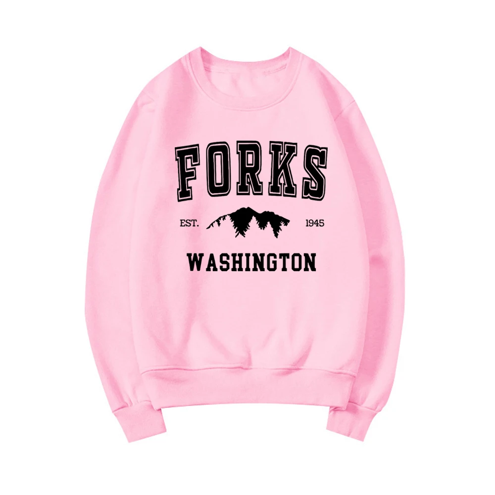 Twilight Unisex Crewneck Sweatshirt Forks Washington Hoodie Team Edward Sweatshirts Women Long Sleeve Harajuku Graphic Hoodies