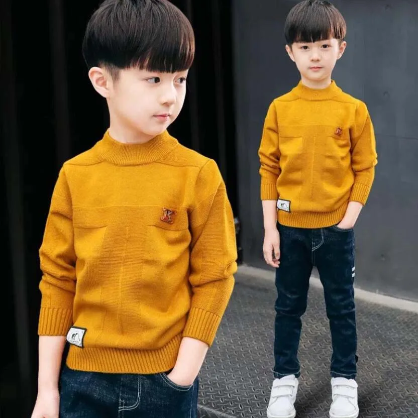 kids clothes 100cm-170cm boys spring sweaters children fashion bottoming clothes teenage sweater autumn velvet warm jacket tops