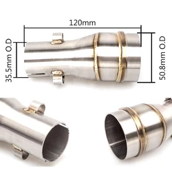 Motorcycle GP Exhaust Muffler Mid Tube Adapter Link Pipe Escape Connecter Middle 51MM Scooter Clamp Motorbike Accessory