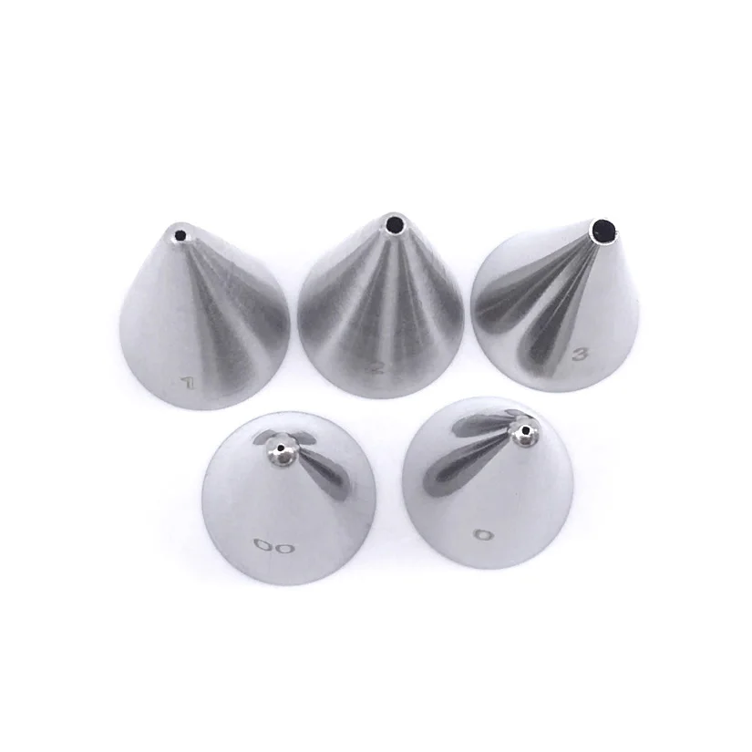 5 pcs/set Round Tips Stainless Steel Icing Piping Nozzles Set Fondant Cake Cream Decorating Pastry Tools Bakeware