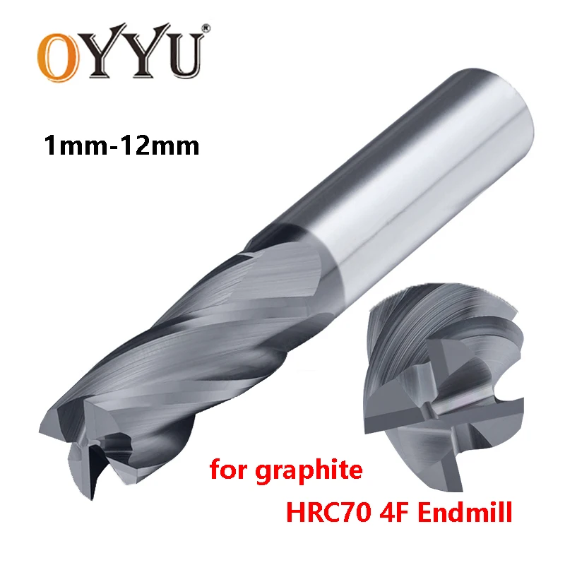 OYYU Tungsten Steel Router Bit for Graphite CNC Cutting Solid Carbide Diamond Coated alloy Milling Cutter Endmills 1-12mm