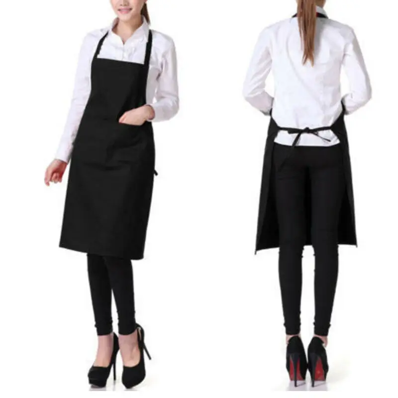 8 Colors Newest High Quality Plain Solid Colors Apron with Pocket For Chefs Butcher Kitchen Cooking Craft Baking