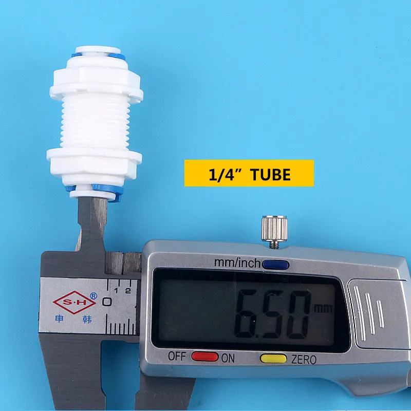 1/4 "(6.35 مللي متر OD أنبوب أنبوب تركيبات الحاجز المستقيمة موصل سريع نظام التناضح العكسي من خلال وصلة لوحة