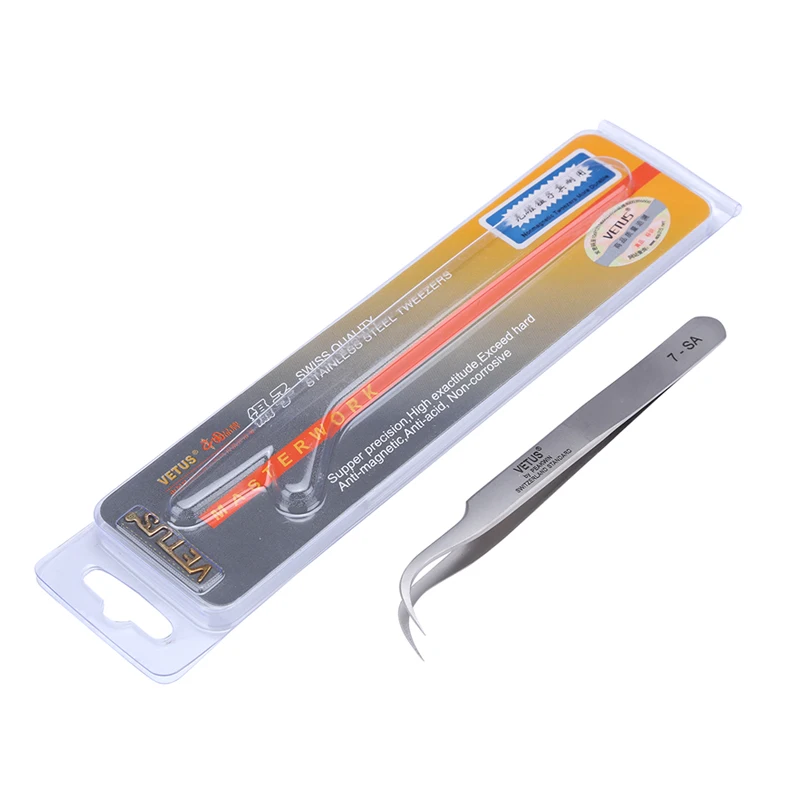 High Precision SA Series VETUS Tweezers Pinzas Stainless Steel Antimagnetic Anti Acid Tweezer SS-SA 00-SA 5B-SA 7-SA