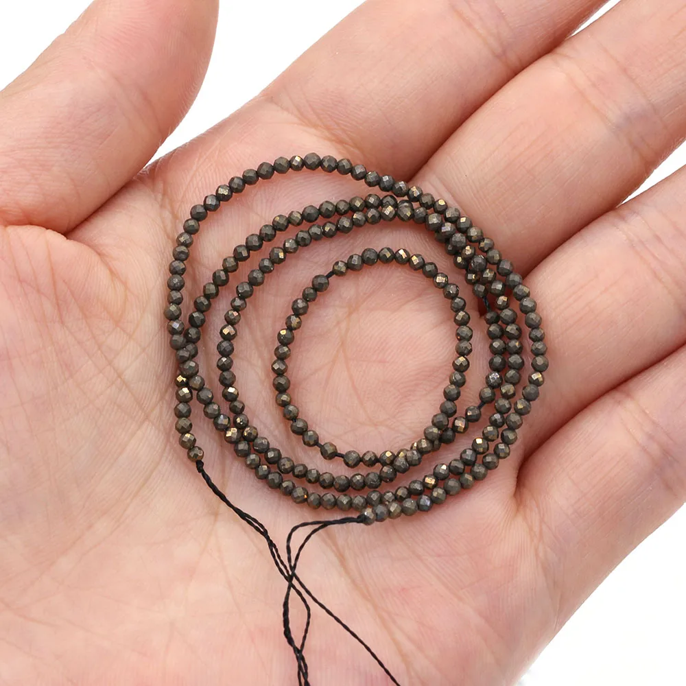 100% natürliche Stein Perlen Kleine Facettierten Perlen für Frauen Schmuck Machen DIY Halskette Armband Zubehör 2-3mm 15 zoll