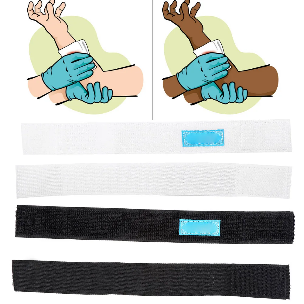 2 pièces de ceinture de manchette de garrot d'urgence médicale, soins spéciaux hémolyse Bandage Transparent fournitures de soins de santé à domicile en plein air