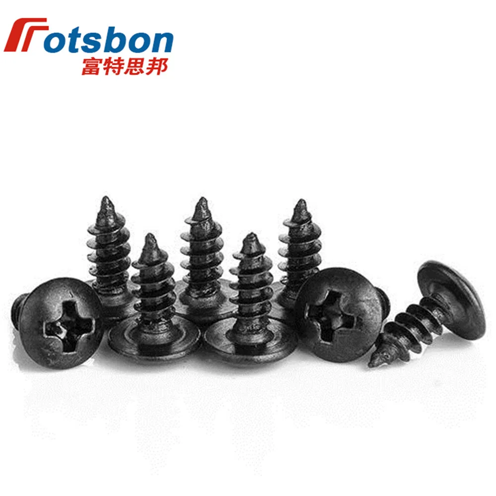 M3/M4/M5 Cross Recessed Truss Head Tapping Screws Large Flat Round Black Screw Vis Tornillos Parafuso Phillips Plaine JIS B1122 5
