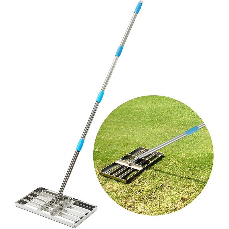 Golf Course Leveler 1.6M Stainless Steel Lawn Finisher Flat Sand Chopper Gardening Tools Manual Leveler