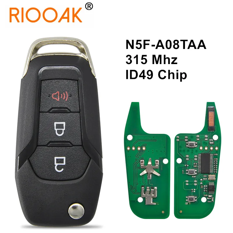 

Car Remote Key For Ford F150-F550 Fusion Explorer N5F-A08TAA ID49 Chip 315 Mhz Auto Smart Control HU101 Flip Key