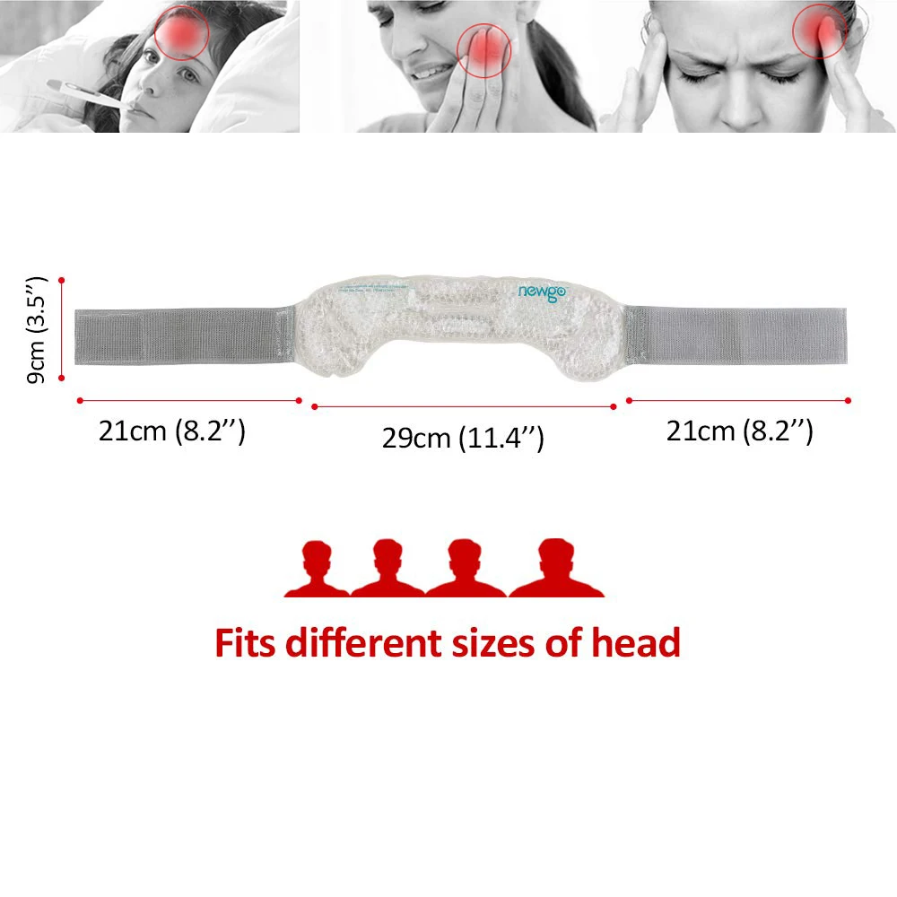 Headache Ice Pack Head Wrap Migraine Relief Adjustable Therapy Gel Cold Hot Compress Therapy Fever Tension Stress Pain Relief