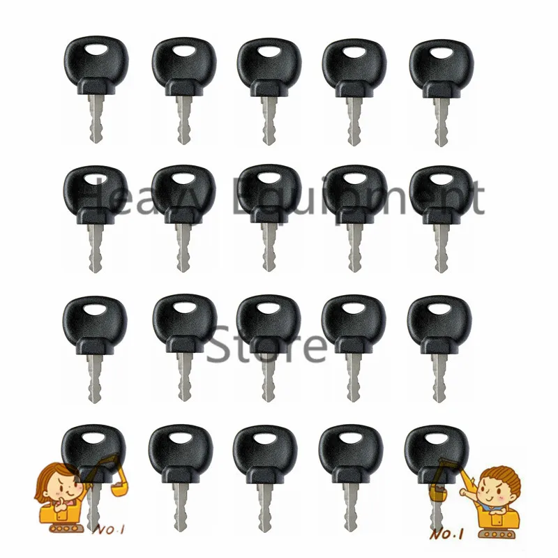 

20 PC 14607 14707 Ignition Starter Switch Key For JCB 3CX Bomag Hatz Manitou Tractor Digger