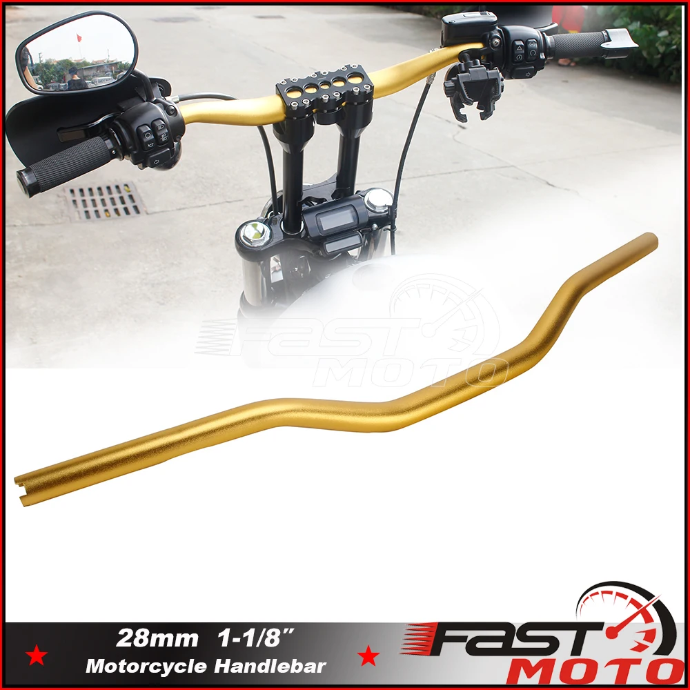 Aluminium Gold Handlebar 28mm 1-1/8″ Motorcycle Handle Bar For Harley Chopper Accessories Universal Club Thug Style Handlebars