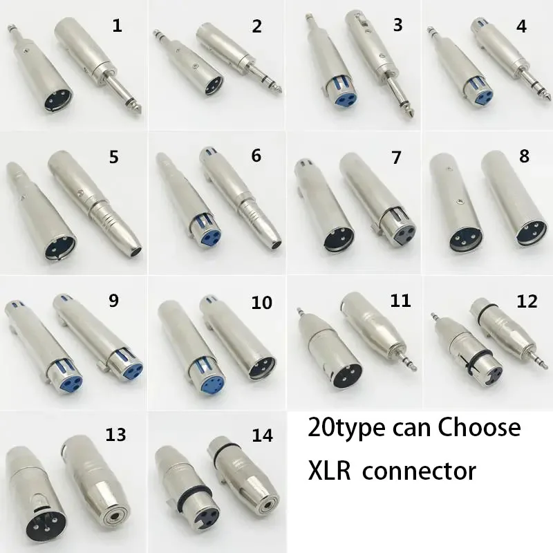 3Pin XLR Female To 6.35mm Male Mono Jack Lead Adapter Microphone 3pin XLR male to RCA female Leader Adapter Nickel Plated