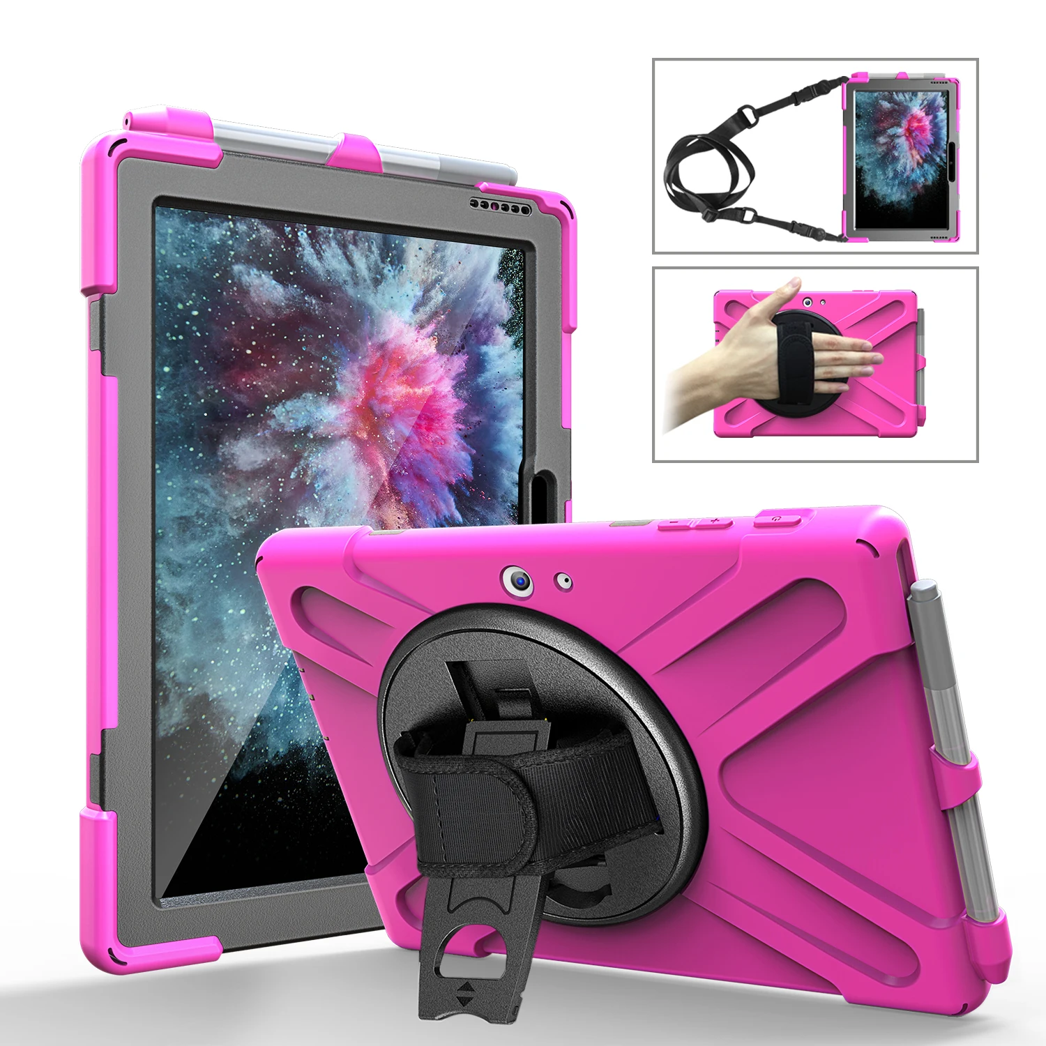 For Microsoft Surface Go Case Shockproof Heavy Duty Case with Pen Holder for Surface Go 10