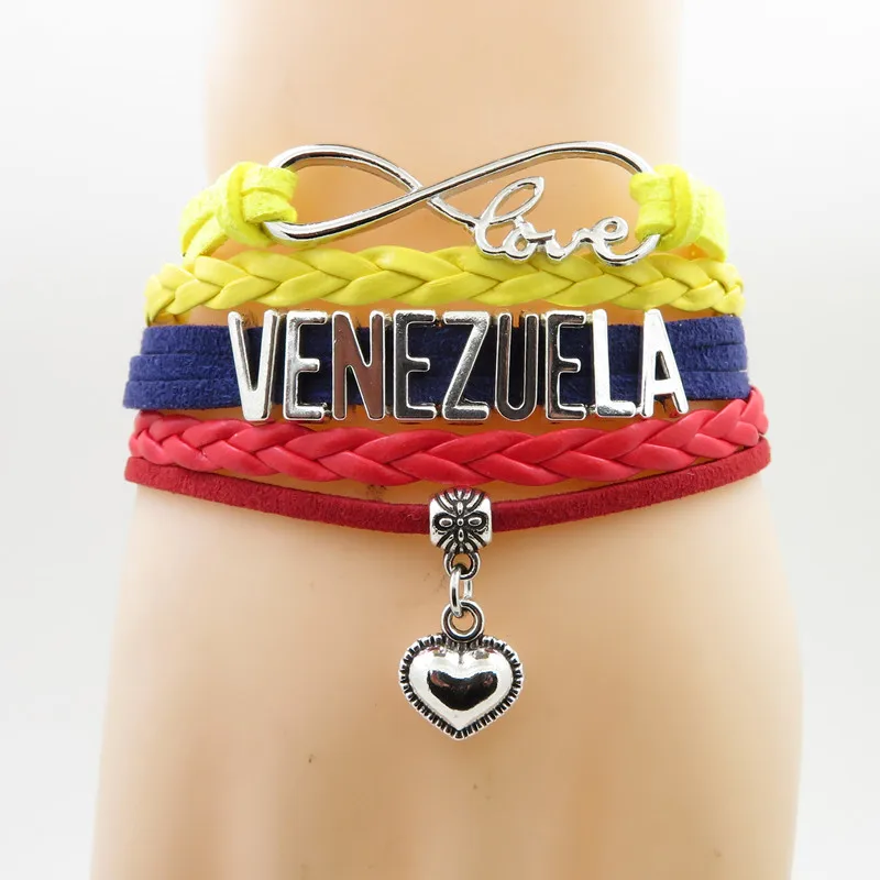 Love Venezuela Bracelet Charm Fashion Venezuela Women Men Leather Bracelets Jewelry Freidnship Anniversary