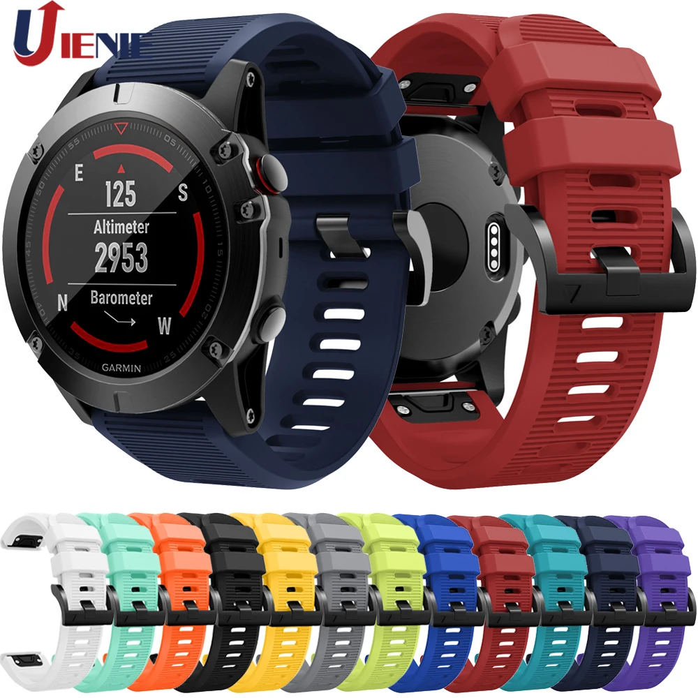 Ремешок силиконовый для Garmin Fenix 5/5s/5x Plus/6/6s/6x Pro, быстросъемный спортивный браслет, браслет для наручных часов, 20/22/26 мм