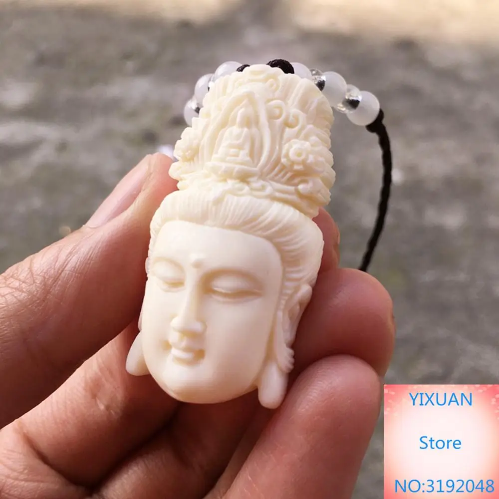 

South China Sea Ivory fruit carving Guanyin figure Buddha Pendant hanging list Xingyue Bodhi