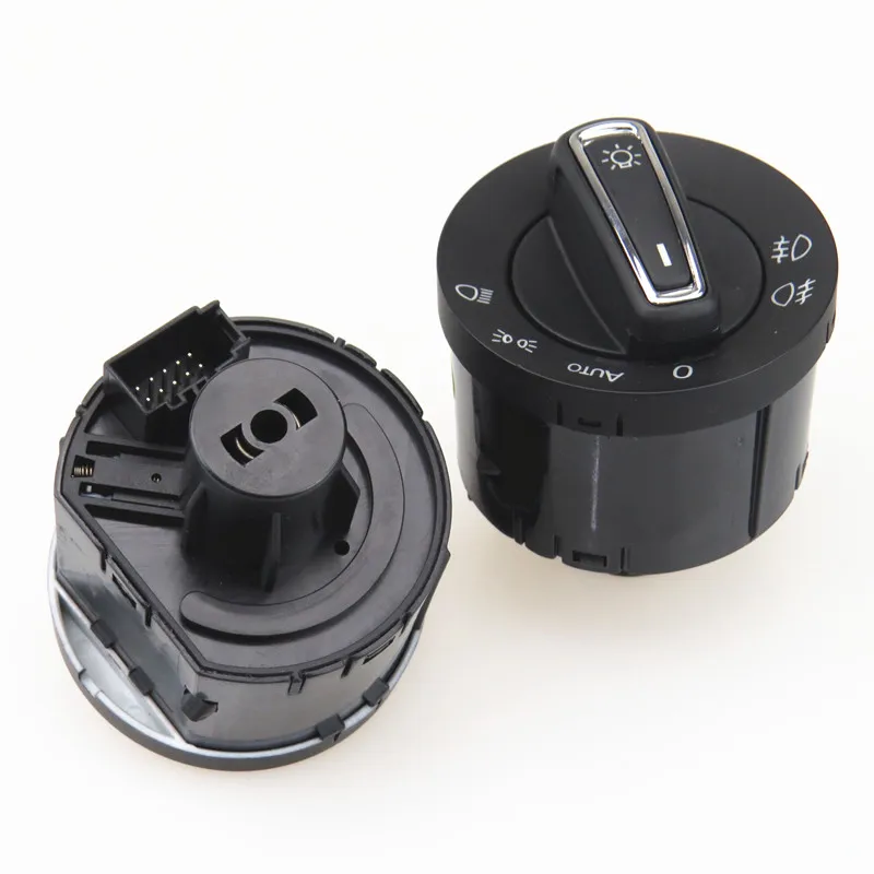 

AZQFZ 2x хромированный автомобильный выключатель света на головке Кнопка противотуманной фары ручка для VW Golf MK7 Tiguan L Touran L 5GG 941 431 D 5GG 941 431D