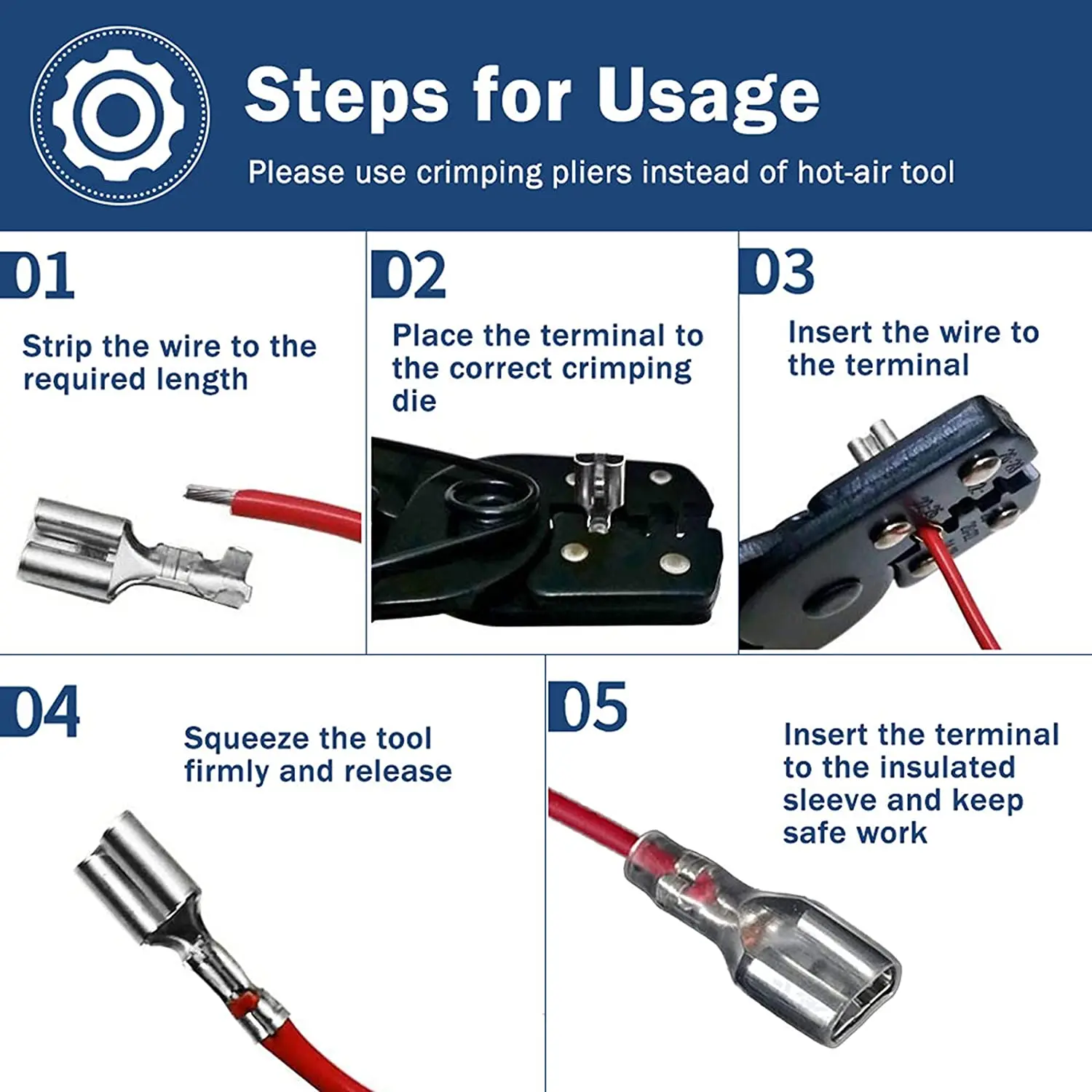 120pcs 2.8 4.8 6.3 Insert Plug Spring Sheathed Wire Terminal Connector Cold Pressed Terminal Kit