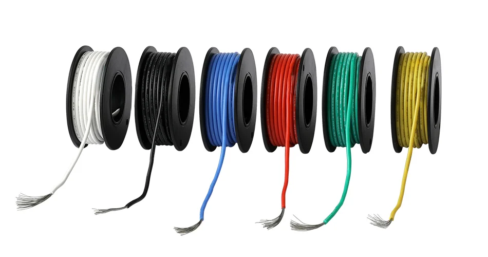 26 24 22 18 AWG Flexible Silicone Stranded Wire Cable wire 6 color Mix box package Electrical Wire Tinned Copper Line .