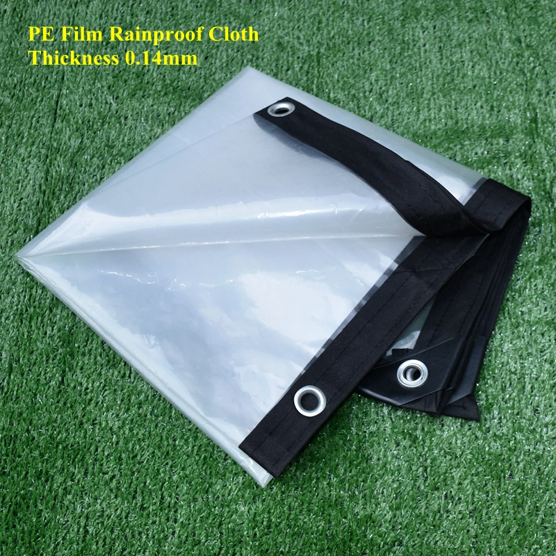 

0.14mm Plastic Transparent PE Film Rainproof Cloth Garden Succulent Plant Keep Warm Tarpaulin Waterproof Cloth Dog House Awning