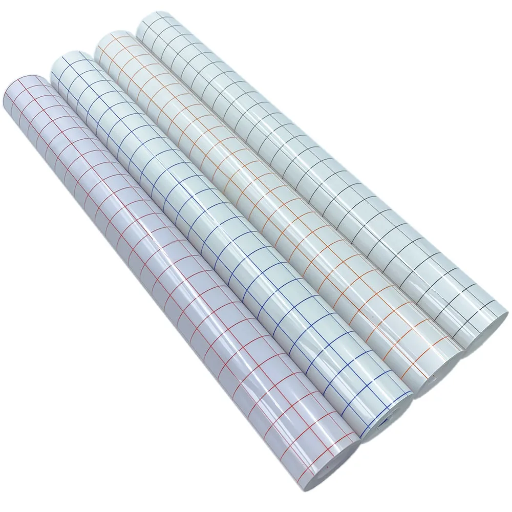 12 X 196 Inch Batch Clear Vinyl Application Tape Blue/Red Alignment Grid For Car Wall Craft Art Decal Transfer Paper Adhesive