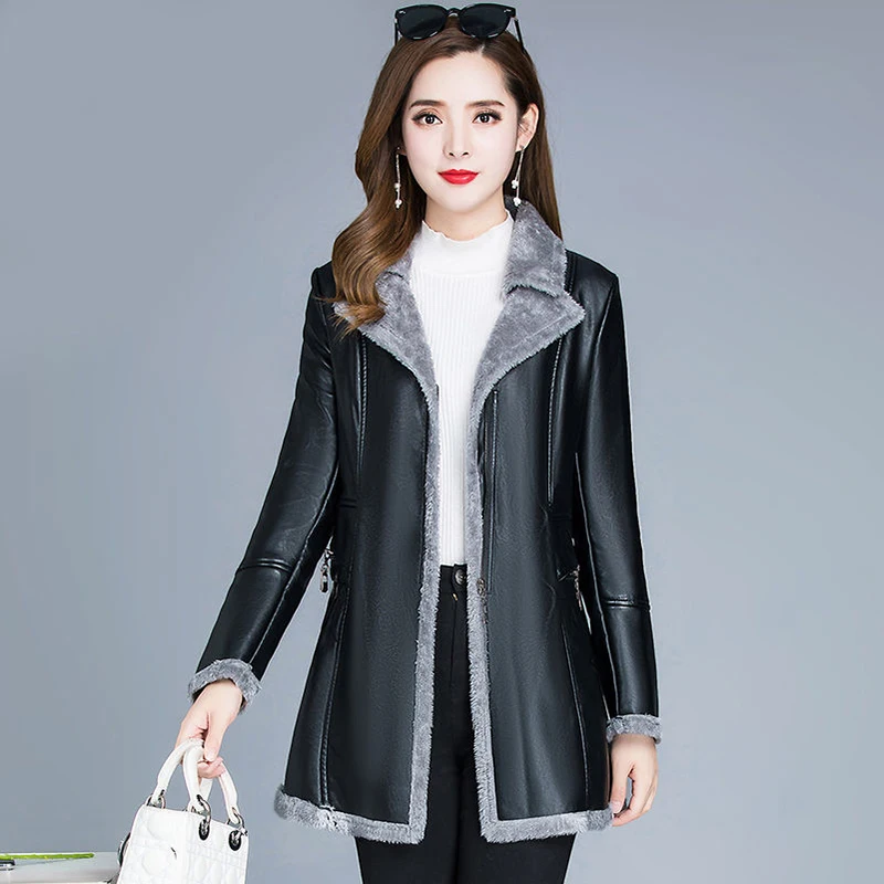 Plush Thick Fur Coat Women's Mid-Length 2025 Winter New Female Jackets Loose Autumn Winter Ladies Outerwear Tops  L36