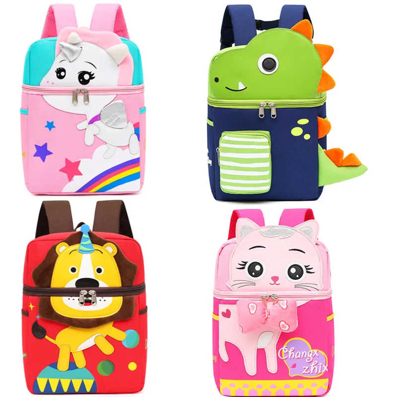 2-5 jahre Alt Dinosaurier Cartoon Nette Kindergarten Baby Kinder Hohe Kapazität Anti-verloren Rucksack Einhorn kinder schule tasche LB391