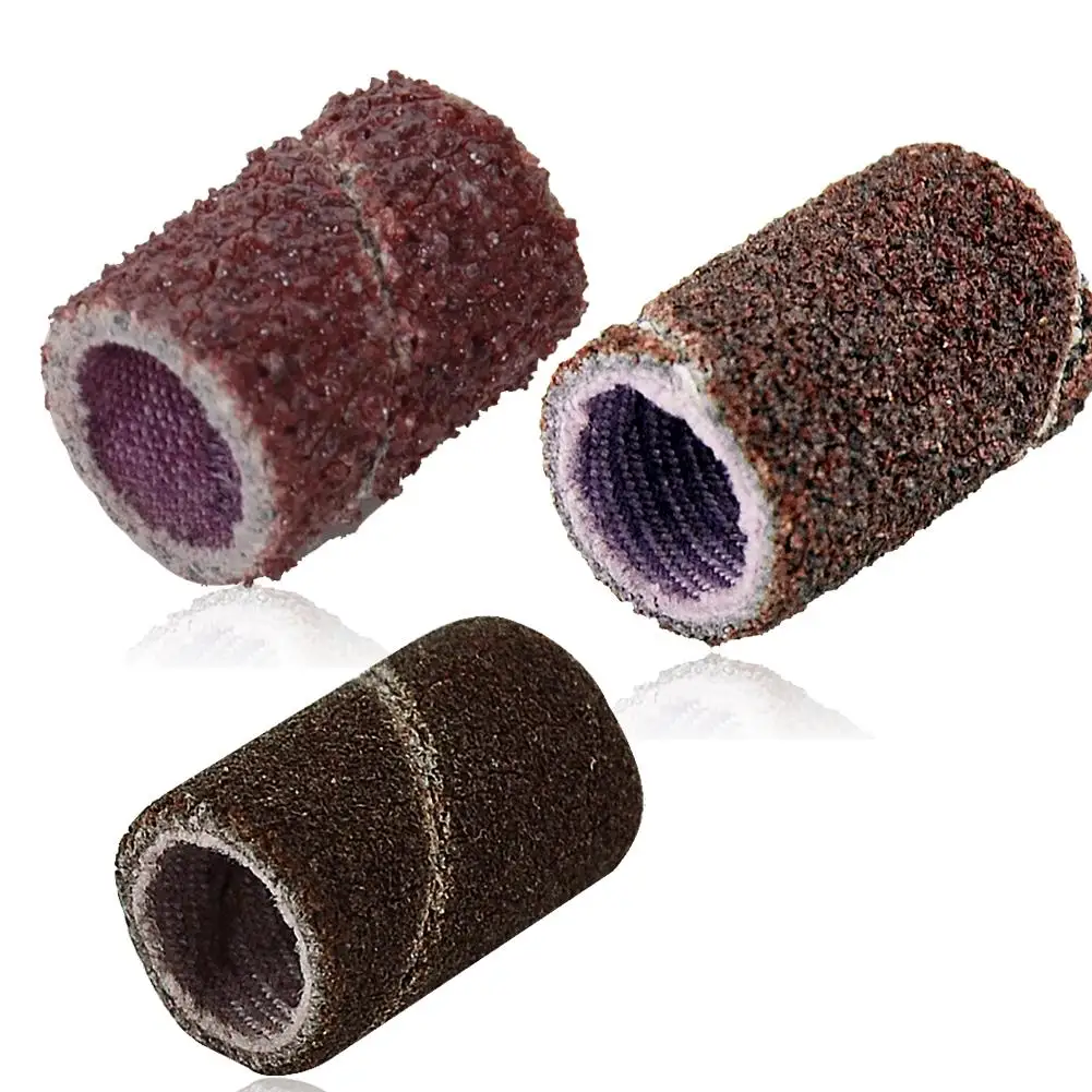 Bandes abrasives pour ponceuse à ongles, 50 pièces/lot, polissage électrique, papier de verre, cercle, sable, Nail Art, lime, Salon, pointes,