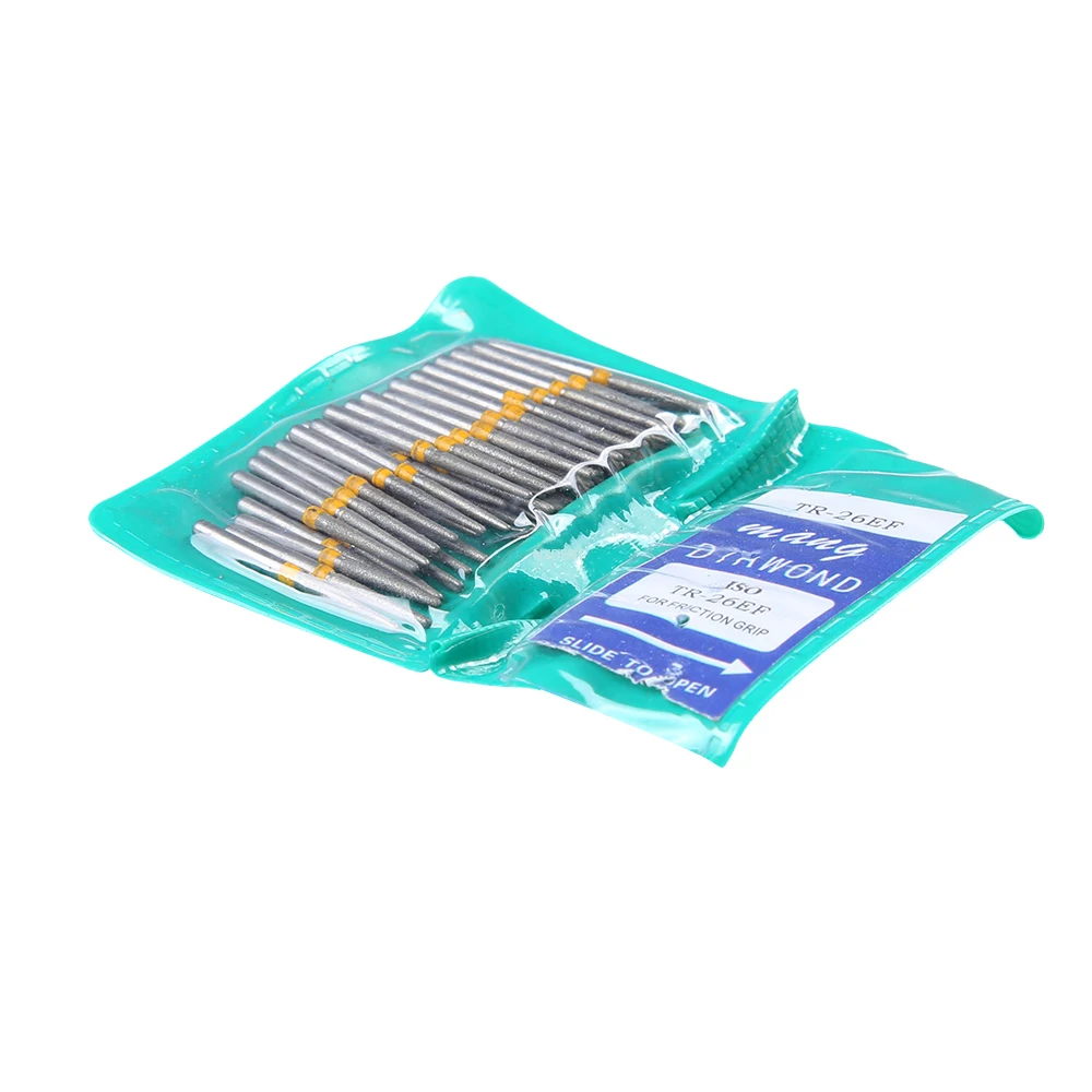 50pcs/pack durable 1.6mm Dental Diamond Burs FG High Speed Burs TR series Dental Drills for Polishing Smoothing tool