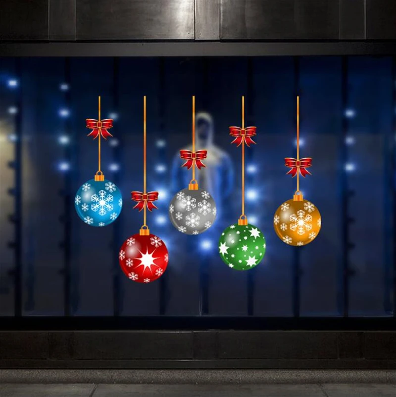 Christmas theme  wall stickers  supermarket  window glass decoration wall decal Christmas decorations