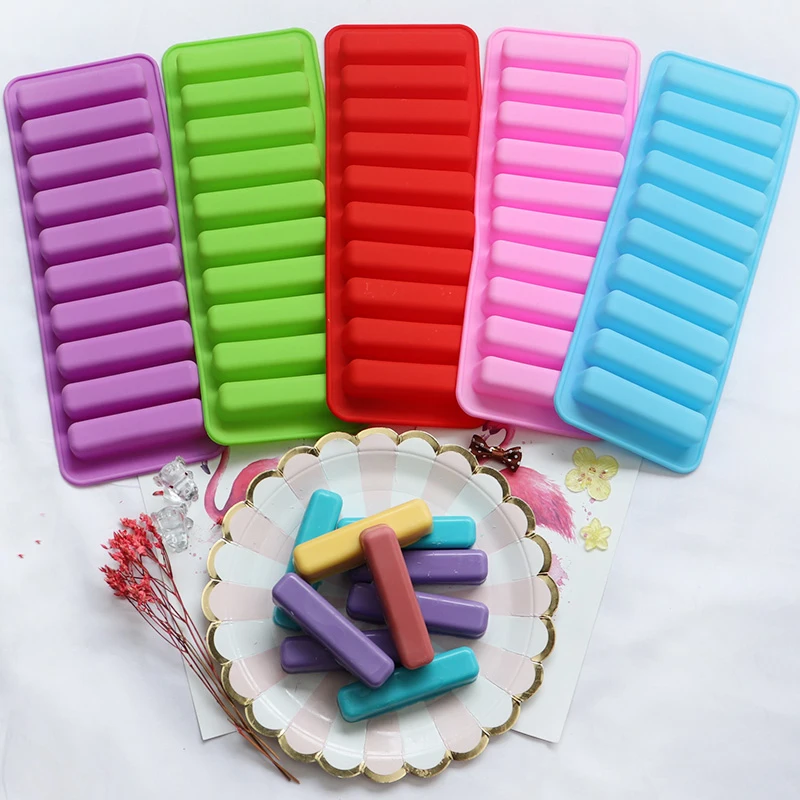 

10Hole Finger Shape Silicone Chocolate Mold Cake Cookie Biscuit Jelly Candy Bakeware Mold Pastry Bar Ice Block Mould Baking Tool