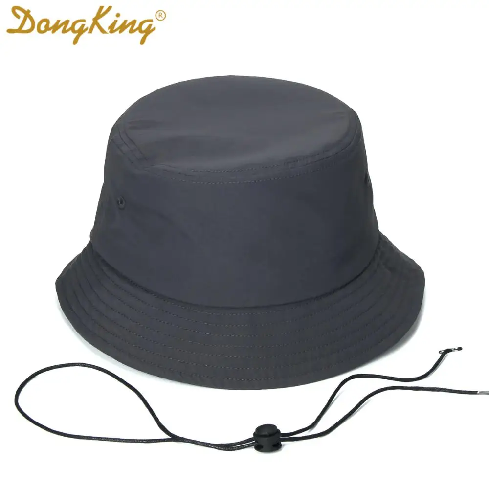 DongKing Big Size Bucket Hats Taslon Hat Windproof Splash proof Sun Hat Big Large Head Bucket Caps Top Quality Pig Nose Buckle