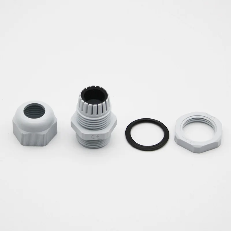 Waterproof Cable Gland 10pcs Cable entry IP68 PG7 for 3-6.5mm PG9 PG11 PG13.5 PG16 PG19/21/ White Black Nylon Plastic Connector