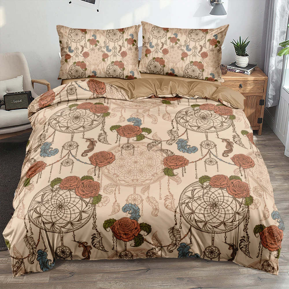 

3D Bohemian Comforter Cover Linens Bed Quilt Covers Set Pillow Covers King Queen Full Twin Size Camel Custom Design Bedding Sets