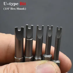 U-type Magnetic Screwdriver Bits Set S2 Alloy 1/4 Hex Shank Electric Screwdriver Head SP3,SP4,SP5,SP6,SP7 For Pocket Hole Jig