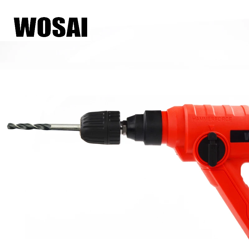 WOSAI Keyless Adapter Impact Driver 0.8-10mm Hex Shank Adapter Clamping Range Driver Tool Thread 3/8\