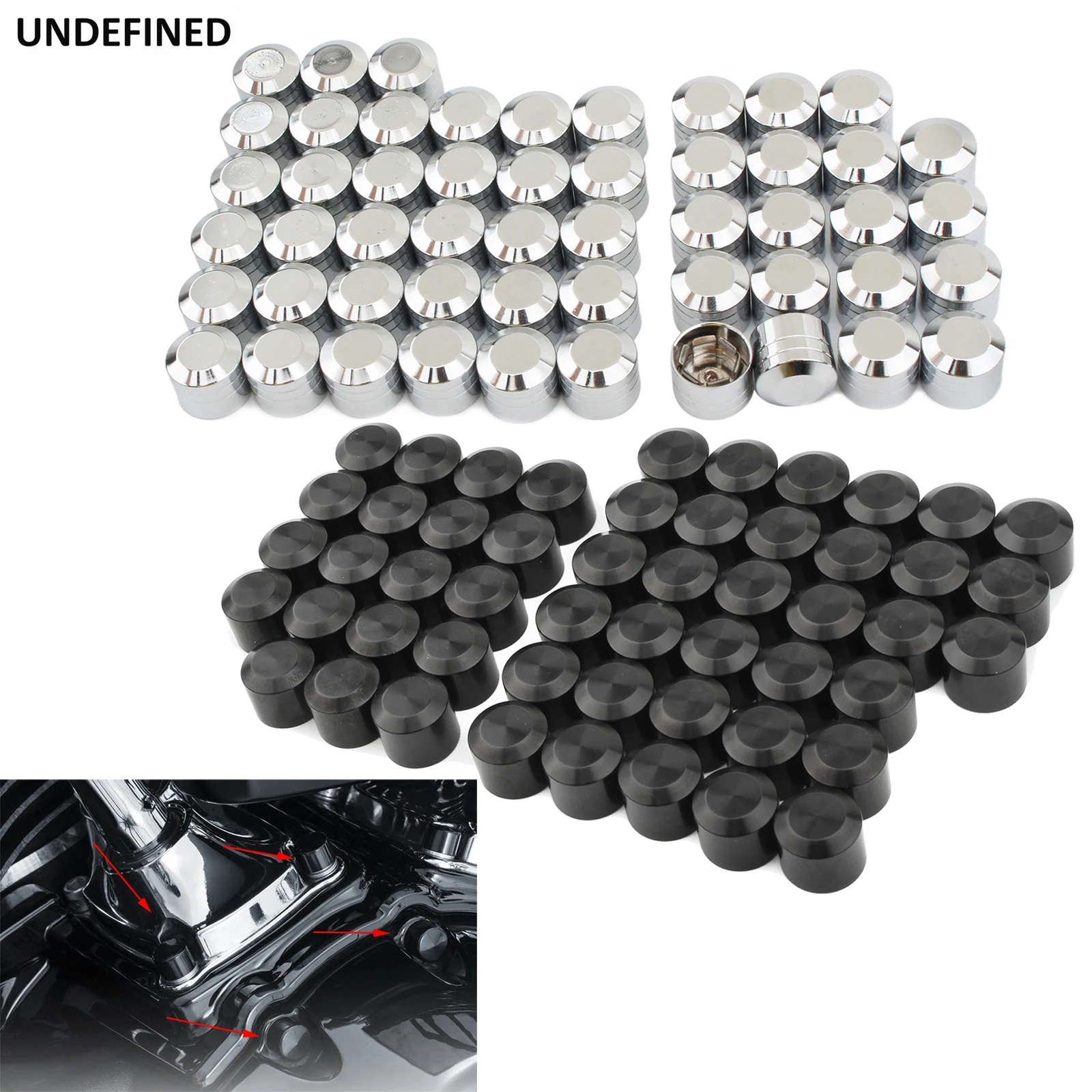 52pcs Bolt Covers Engine Primary Bolts Head Caps Aluminum for Indian Sixty Chief Classic Vintage Chieftain Dark Horse Roadmaster