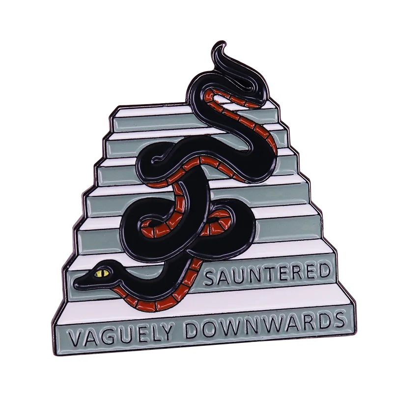 Good Omens Terry Pratchett sauntered vaguely downwards snake Crowley Enamel Pin TV Show Fans  Gift